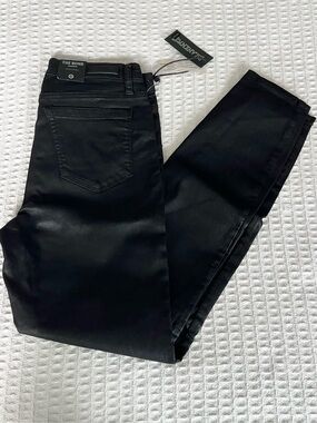 Blank NYC The Bond mid-rise Skinny Jeans in coated Black size 28